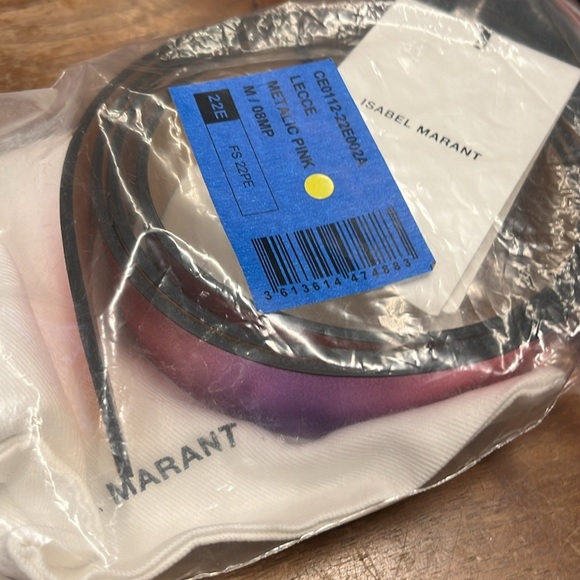 NWT Isabel Marant PINK ‘Lecce’ metallic belt